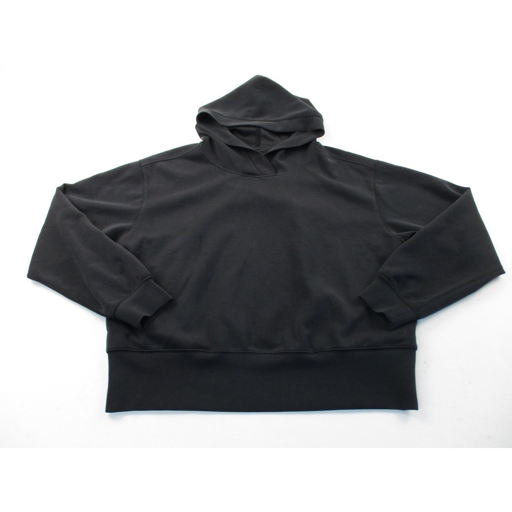 Prana Hoodie Women‎ Large Black Relaxed Fit Tencel Modal Pullover Sweatshirt